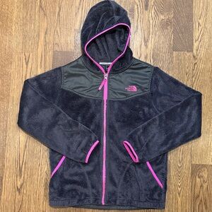The North Face Gray Hooded Jacket with Pink Trim, youth XL (18)